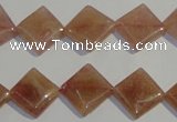 CBQ32 15.5 inches 12*12mm diamond strawberry quartz beads wholesale