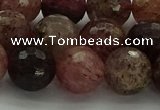 CBQ324 15.5 inches 12mm faceted round strawberry quartz beads