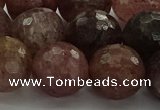 CBQ325 15.5 inches 14mm faceted round strawberry quartz beads