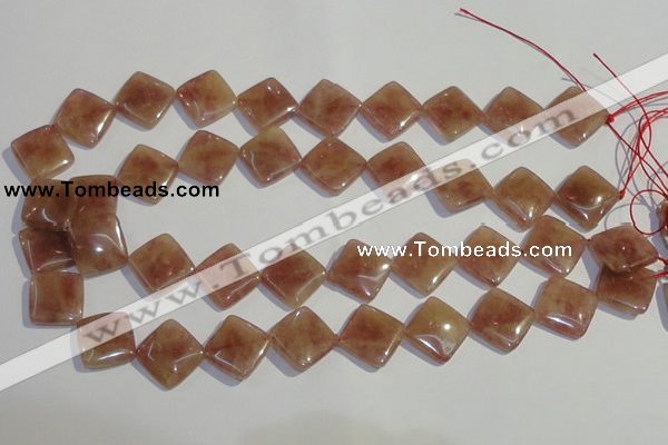 CBQ33 15.5 inches 16*16mm diamond strawberry quartz beads wholesale