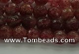 CBQ331 15.5 inches 6mm faceted round strawberry quartz beads