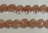 CBQ34 15.5 inches 10*10mm heart strawberry quartz beads wholesale