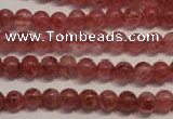 CBQ351 15.5 inches 6mm round natural strawberry quartz beads