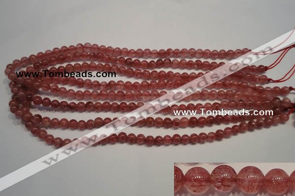 CBQ351 15.5 inches 6mm round natural strawberry quartz beads