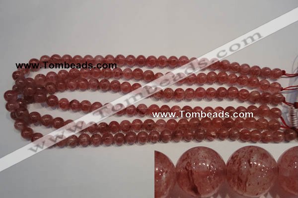 CBQ352 15.5 inches 8mm round natural strawberry quartz beads