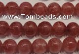 CBQ353 15.5 inches 10mm round natural strawberry quartz beads