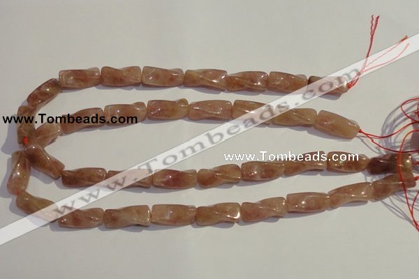 CBQ38 15.5 inches 10*22mm twisted strawberry quartz beads