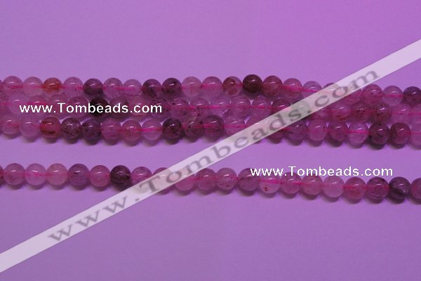 CBQ401 15 inches 6mm round natural strawberry quartz beads