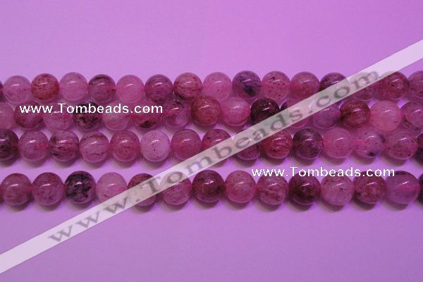 CBQ403 15 inches 10mm round natural strawberry quartz beads