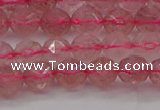 CBQ437 15.5 inches 8mm faceted nuggets strawberry quartz beads