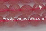 CBQ439 15.5 inches 12mm faceted nuggets strawberry quartz beads