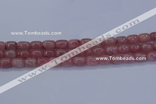 CBQ446 15.5 inches 10*12mm drum strawberry quartz beads