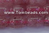 CBQ448 15.5 inches 12*16mm drum strawberry quartz beads