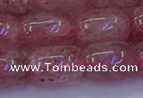 CBQ449 15.5 inches 13*18mm drum strawberry quartz beads