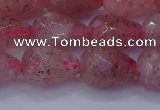 CBQ454 15.5 inches 12*16mm faceted teardrop strawberry quartz beads