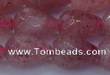 CBQ455 15.5 inches 13*18mm faceted teardrop strawberry quartz beads