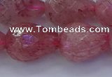 CBQ456 15.5 inches 15*20mm faceted teardrop strawberry quartz beads