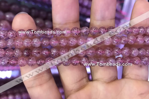 CBQ551 15.5 inches 6mm round strawberry quartz beads wholesale