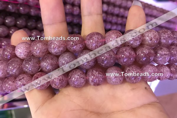 CBQ554 15.5 inches 12mm round strawberry quartz beads wholesale