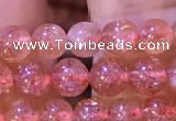 CBQ558 15.5 inches 4mm round golden strawberry quartz beads