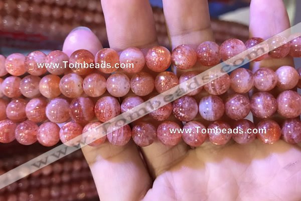 CBQ560 15.5 inches 8mm round golden strawberry quartz beads