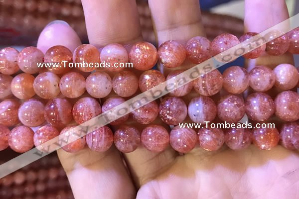 CBQ561 15.5 inches 10mm round golden strawberry quartz beads