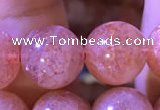 CBQ562 15.5 inches 12mm round golden strawberry quartz beads