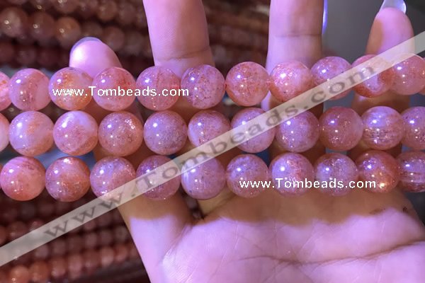 CBQ562 15.5 inches 12mm round golden strawberry quartz beads