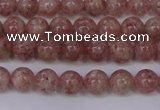 CBQ601 15.5 inches 6mm round natural strawberry quartz beads