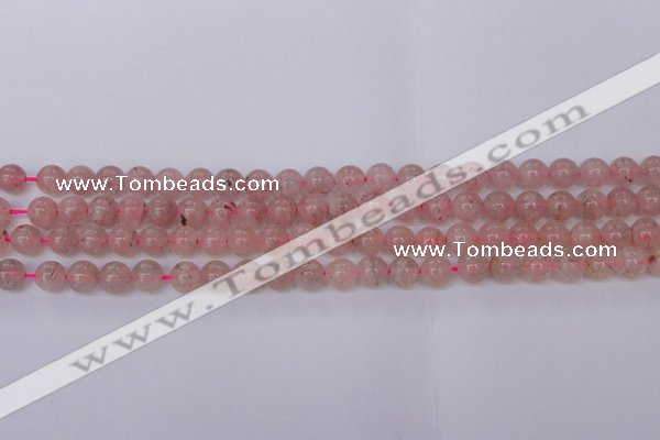 CBQ607 15.5 inches 8mm round natural strawberry quartz beads