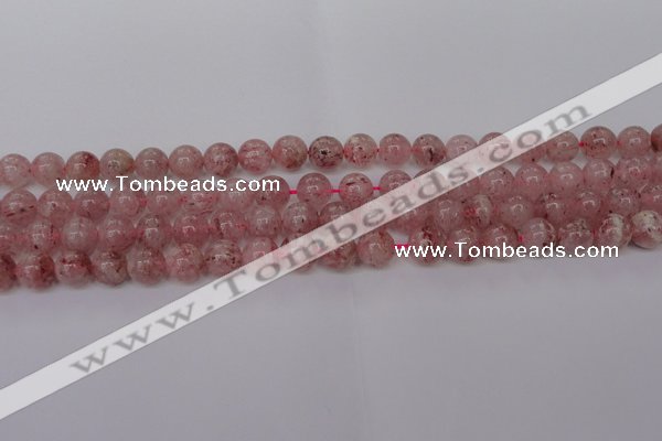 CBQ608 15.5 inches 10mm round natural strawberry quartz beads