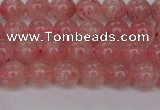 CBQ611 15.5 inches 6mm round natural strawberry quartz beads