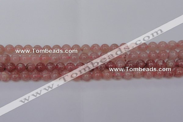 CBQ613 15.5 inches 10mm round natural strawberry quartz beads