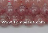 CBQ615 15.5 inches 14mm round natural strawberry quartz beads