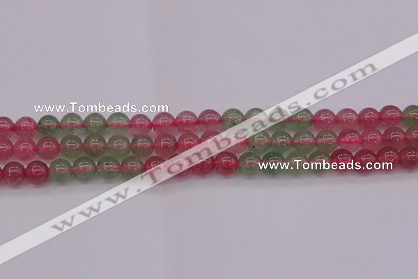 CBQ653 15.5 inches 10mm round mixed strawberry quartz beads