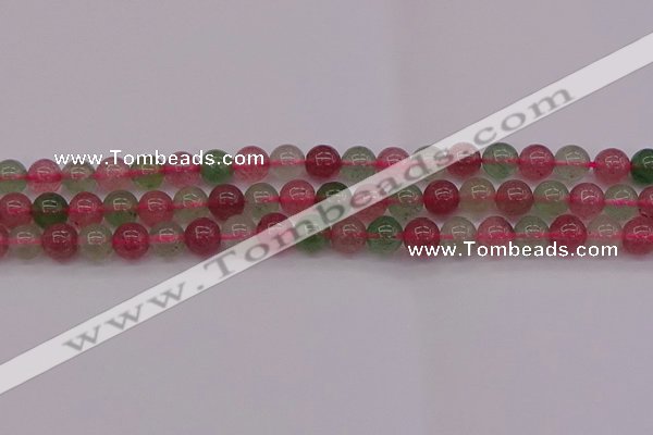 CBQ657 15.5 inches 8mm round mixed strawberry quartz beads