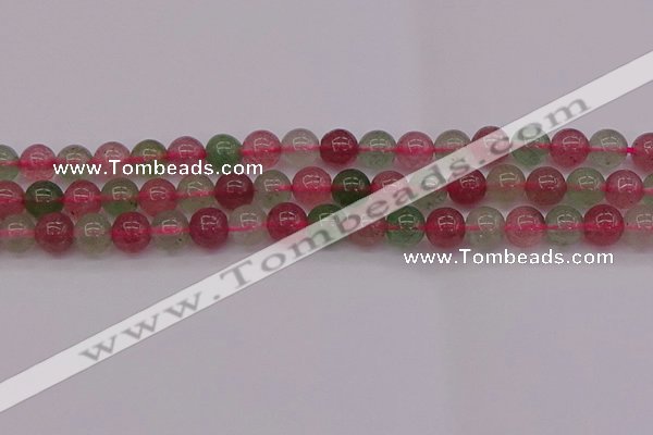 CBQ658 15.5 inches 10mm round mixed strawberry quartz beads