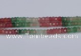 CBQ676 15.5 inches 5*9mm faceted rondelle mixed strawberry quartz beads