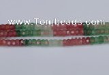 CBQ677 15.5 inches 6*11mm faceted rondelle mixed strawberry quartz beads