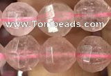 CBQ691 15.5 inches 8mm faceted round strawberry quartz beads