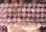 CBQ708 15.5 inches 10mm round strawberry quartz beads wholesale