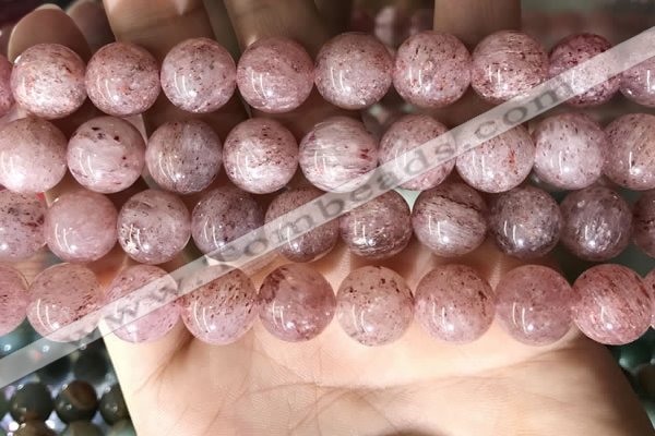 CBQ709 15.5 inches 12mm round strawberry quartz beads wholesale