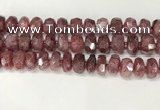 CBQ712 15.5 inches 6*12mm - 8*13mm faceted tyre strawberry quartz beads