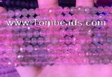 CBQ723 15.5 inches 6mm faceted round mixed strawberry quartz beads