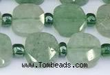 CBQ755 15.5 inches 10*10mm faceted square green strawberry quartz beads