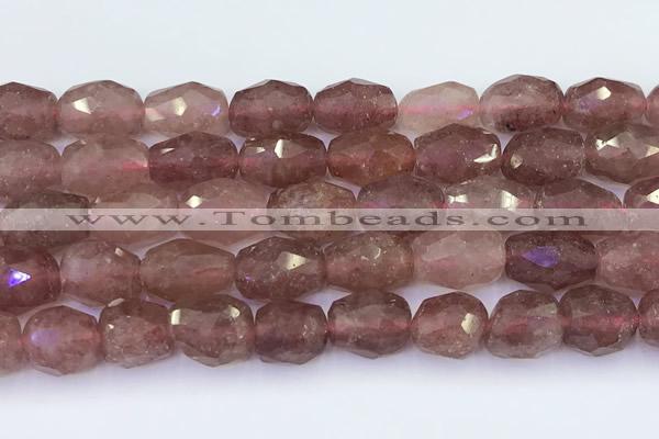 CBQ760 15 inches 10*14mm faceted nuggets strawberry quartz beads