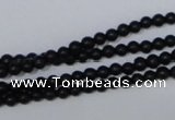 CBS01 15.5 inches 4mm round black stone beads wholesale