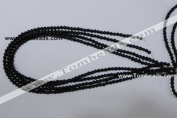 CBS01 15.5 inches 4mm round black stone beads wholesale