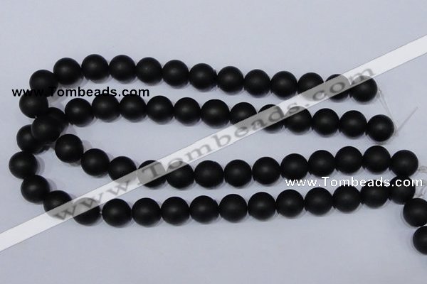 CBS06 15.5 inches 14mm round black stone beads wholesale