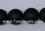 CBS08 15.5 inches 18mm round black stone beads wholesale